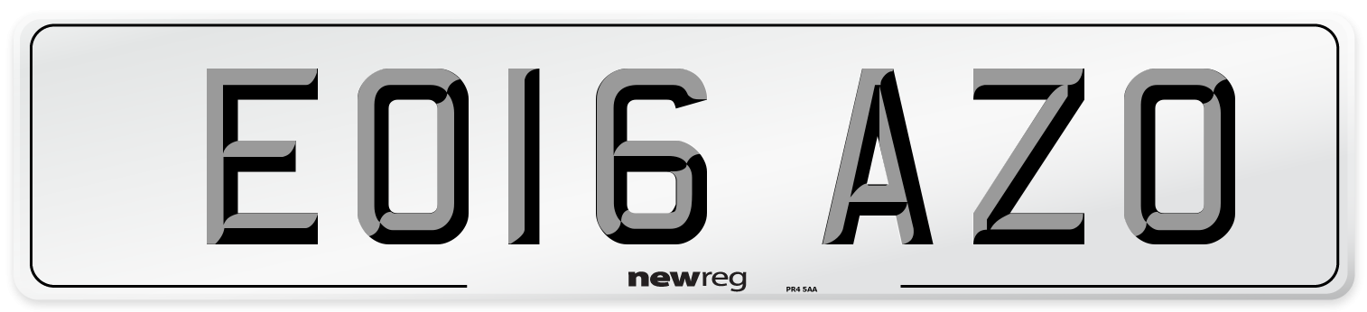 EO16 AZO Number Plate from New Reg